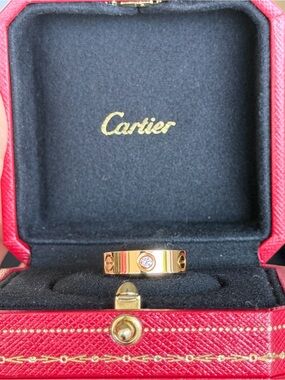 Cartier love ring classic model 3 diamonds size 50 looks brand new with name